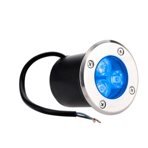 Spot Encastrable de Sol LED 3X1W Bridgelux 12V Bleu - Deliled