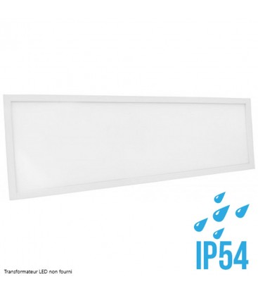 Dalle LED 1200x300 Cadre Blanc 40W IP54 - Deliled