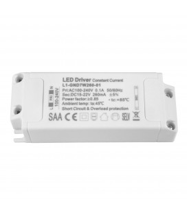 Driver / Alimentation LED CC - 260mA - 15-22VDC - 7W - ON/OFF (BTON/59CL7W/L1-GND7W260-01)