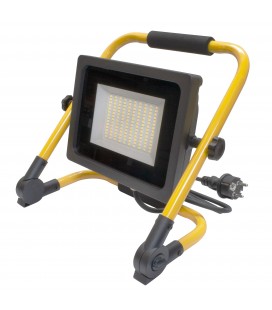 Projecteur LED WAVE de chantier avec 2 mètres de câble - 50W - IP65 - Blanc Pur - Ecolife Lighting