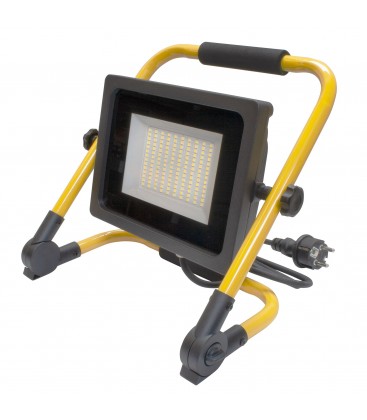 Projecteur LED WAVE de chantier avec 2 mètres de câble - 50W - IP65 - Blanc  Pur - Ecolife Lighting