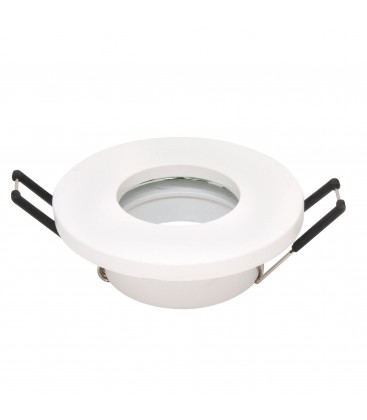 Support d'encastrement GU10 / MR16 Étanche IP65 - Rond - Blanc mat