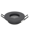 Collerette support d'encastrement GU10 / MR16 Étanche IP65 - Rond - Noir mat