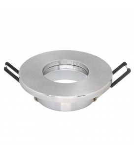 Support d'encastrement GU10 / MR16 Étanche IP65 - Rond - Aluminium brossé