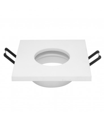 Support d'encastrement GU10 / MR16 Étanche IP65 - Carré - Blanc mat