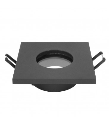 Support d'encastrement GU10 / MR16 Étanche IP65 - Carré - Noir mat