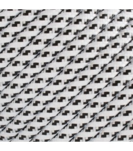 Fil électrique - 2x0.75mm2 - Sur mesure - Zébré Blanc et noir