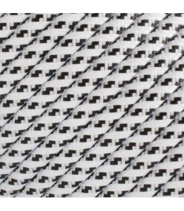 Fil électrique tressé - 2x0.75mm2 - Sur mesure - Blanc et noir