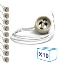 Pack de 10 Douilles câblées GU10