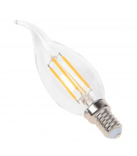 Ampoule filament LED flamme Transparent - E14 - BA35 - 4 W - SMD Epistar - Ecolife Lighting®