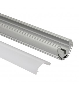 Profilé LED rond - Série O24 - 1,5 mètre - Aluminium - Diffuseur opaque