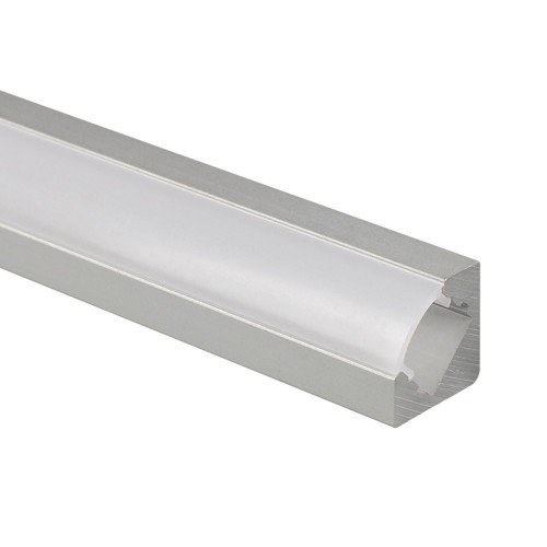 Profilé LED d'angle - Série V19 - 1,5 mètre - Aluminium - Diffuseur opaque  - DELILED SAS