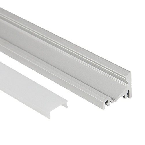 Profilé LED d'angle - Série V16 - 1,5 mètre - Aluminium - Diffuseur opaque  - DELILED SAS