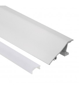Profilé LED de corniche - Série V40 - 1,5 mètre - Aluminium blanc - Diffuseur opaque