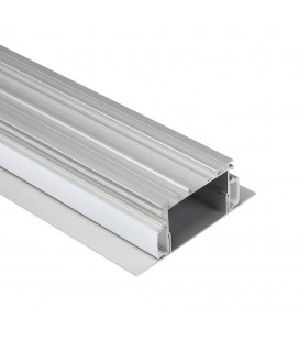 Profilé LED Direct/Indirect - Série T76 - 1,5 mètre - Aluminium - Diffuseur opaque