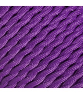 Fil électrique tressé - 2x0.75mm2 - Sur mesure - Couleur Violet