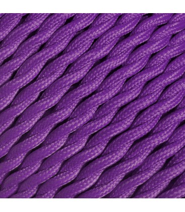 Fil électrique tressé - 2x0.75mm2 - Sur mesure - Couleur Violet