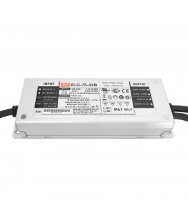 Driver / Alimentation LED Type B - 75W - 42V DC 1.8A CC+CV IP67 3 in 1 Dimmable - MeanWell