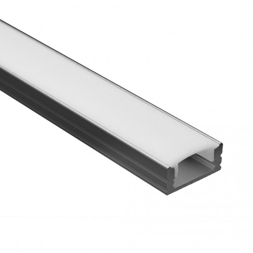 Profile Led - Serie U07 - 1,5 metres - Noir - Diffuseur opaque - DELILED SAS