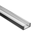 Profile Led - Serie U07 - 1,5 metres - Noir - Diffuseur transparent