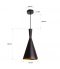 Lampe suspendue Héra - Noire - Culot E27 - DeliTech®