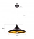 Lampe suspendue Gaïa - Noire - Culot E27 - DeliTech®