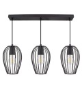 Trio de lampes suspendues Ether - Noir - Culot E27 - DeliTech®