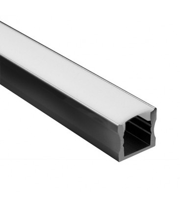 Profilé LED - Série U15 - 1,5 mètre - Noir - Diffuseur opaque