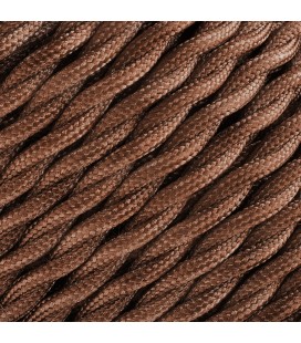 Fil électrique tressé - 2x0.75mm2 - Sur mesure - Marron