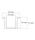 Profilé LED - Série T15 - 1,5 mètre - Diffuseur transparent