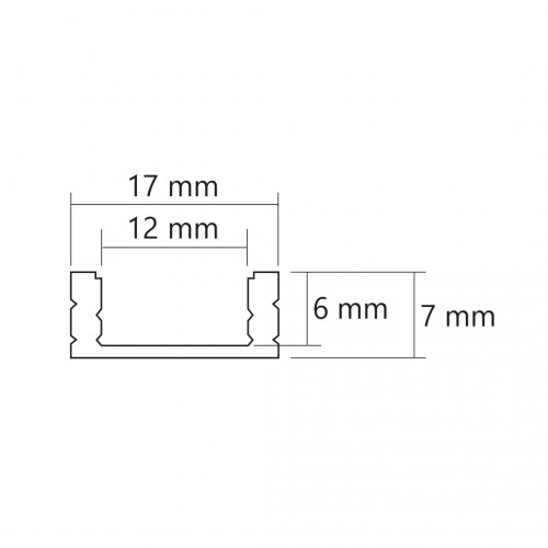 Profilé LED au diffuseur transparent - Serie U07 1.5m - Deliled