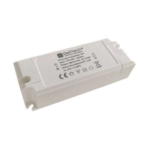 Driver / Alimentation LED CC - 280mA - 42-60V DC - 18W - ON/OFF - DELILED  SAS