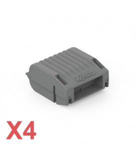 Lot de 4 WAGO Gelbox série 221 pour conducteurs - Dérivation avec gel - 2x73 - Borne 4 mm² max. - Taille 1 - Gris