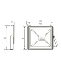 Projecteur LED 20W - 220-240 V AC - 80 lm/W - IP65 - AURA - Ecolife Lighting®