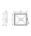 Projecteur LED 30W - 220-240 V AC - 80 lm/W - IP65 - AURA - Ecolife Lighting®