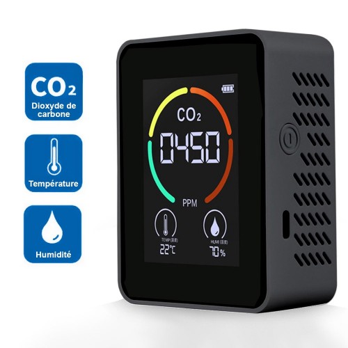 Détecteur portable de bureau et afficheur de CO2 (dioxyde de carbone)