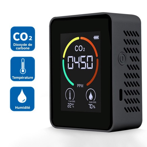 Détecteur et afficheur de CO2 - Compact - Capteur - Semiconducteur /  Electrochimique