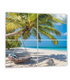 Pack 4 dalles LED imprimées - Hawaï - 600x600 mm