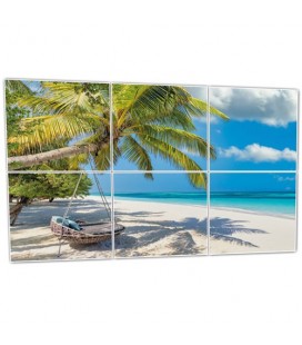 Pack de 6 dalles LED imprimées - Hawaï - 600x600mm - Fabriqué en France (alimentations non fournies)