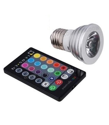 Ampoule Led E27 à LED RGB avec Télécommande 6W rendu 40W