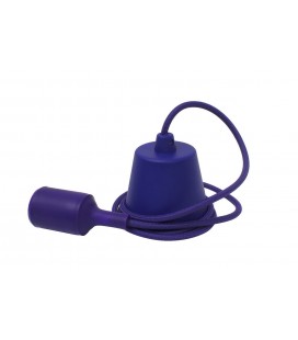 Suspension E27 - Câble électrique tissu - sur mesure - Violet