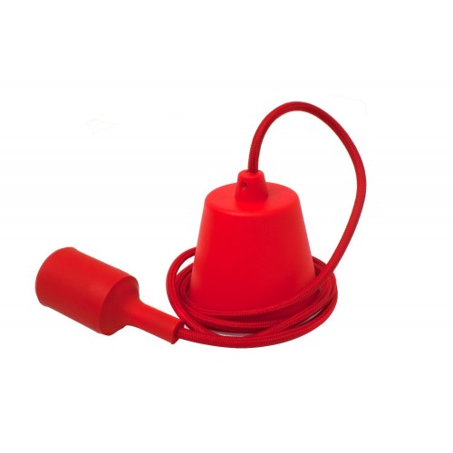Suspension E27 câble en tissu coloré rouge pour ampoules LED
